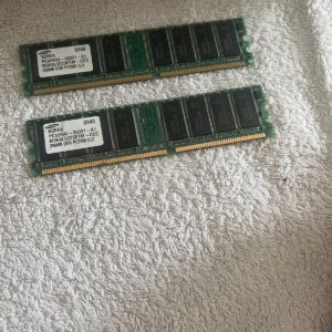 Lot de 2 barrettes Mémoire Samsung 256 MB DDR PC3200 CL3